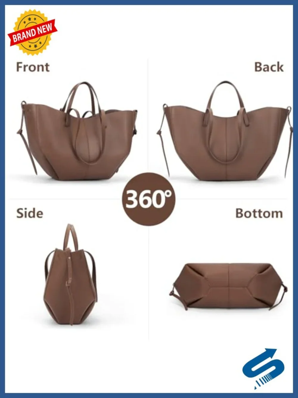 Faux Leather Tote Bag with Magnetic Closure Work Shoulder Bag Large Capacity